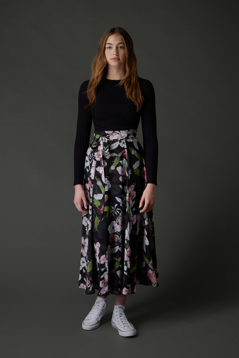 お値下げ！★新品★Lu. I-Line Skirt / Black Flower Helena Skirt in Red Flower #1662BP FINAL SALE – Zaikamoya