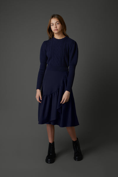 Cable Knit Sweater in Navy #8136 FINAL SALE