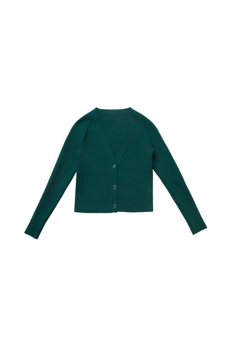 V Neck Cardigan in Green #8137ZK FINAL SALE