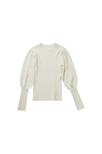 Puff Sleeves Sweater in Ivory #8140EOE FINAL SALE