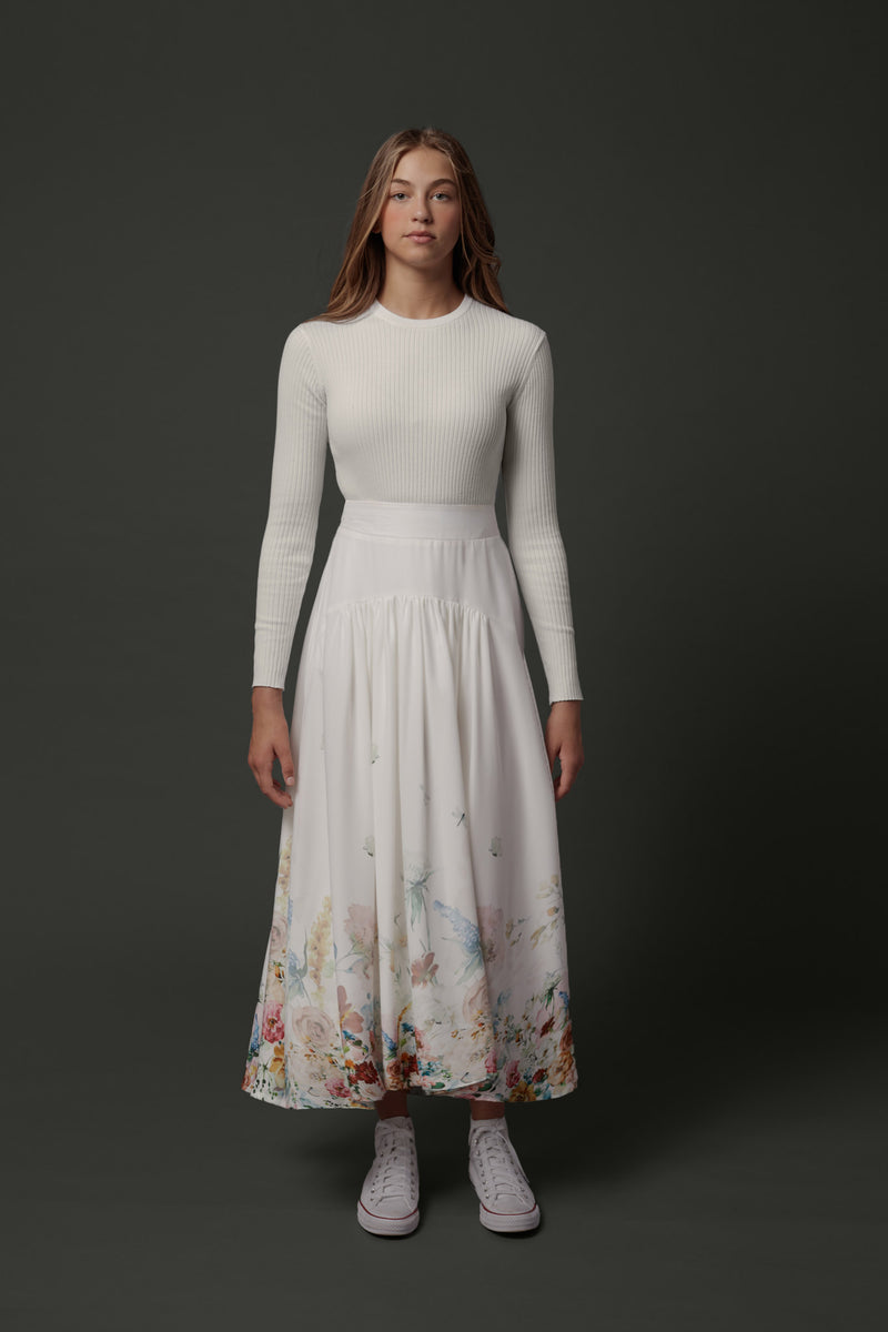mika★gypsohila★Fleuri Skirt(Tamago) mika☆gypsohila☆Fleuri Skirt(Tamago) Summer Chiffon Swing