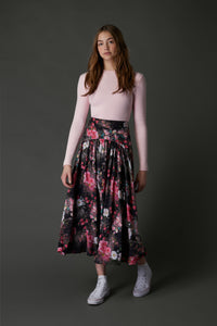 Gretchen Skirt In Pink Flowers #8290PF