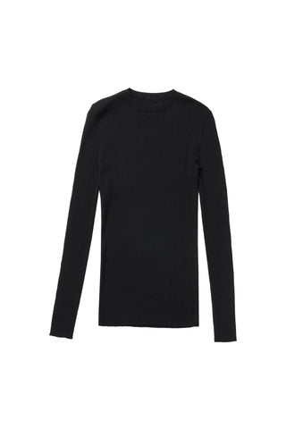 Black Ribbed Sweater #1650AEOE FINAL SALE