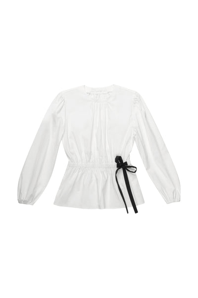 White Blouse with a Bow #6105 FINAL SALE