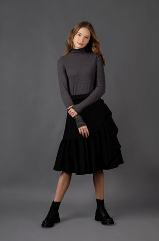 Black Ruffle Skirt #4030P FINAL SALE