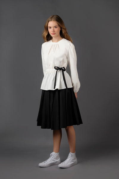 White Blouse with a Bow #6105 FINAL SALE