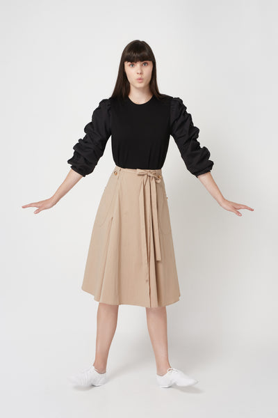 Beige Skirt with Buttons FINAL SALE
