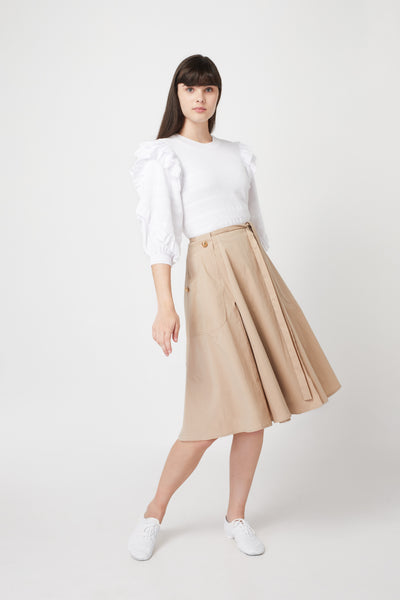 Beige Skirt with Buttons FINAL SALE