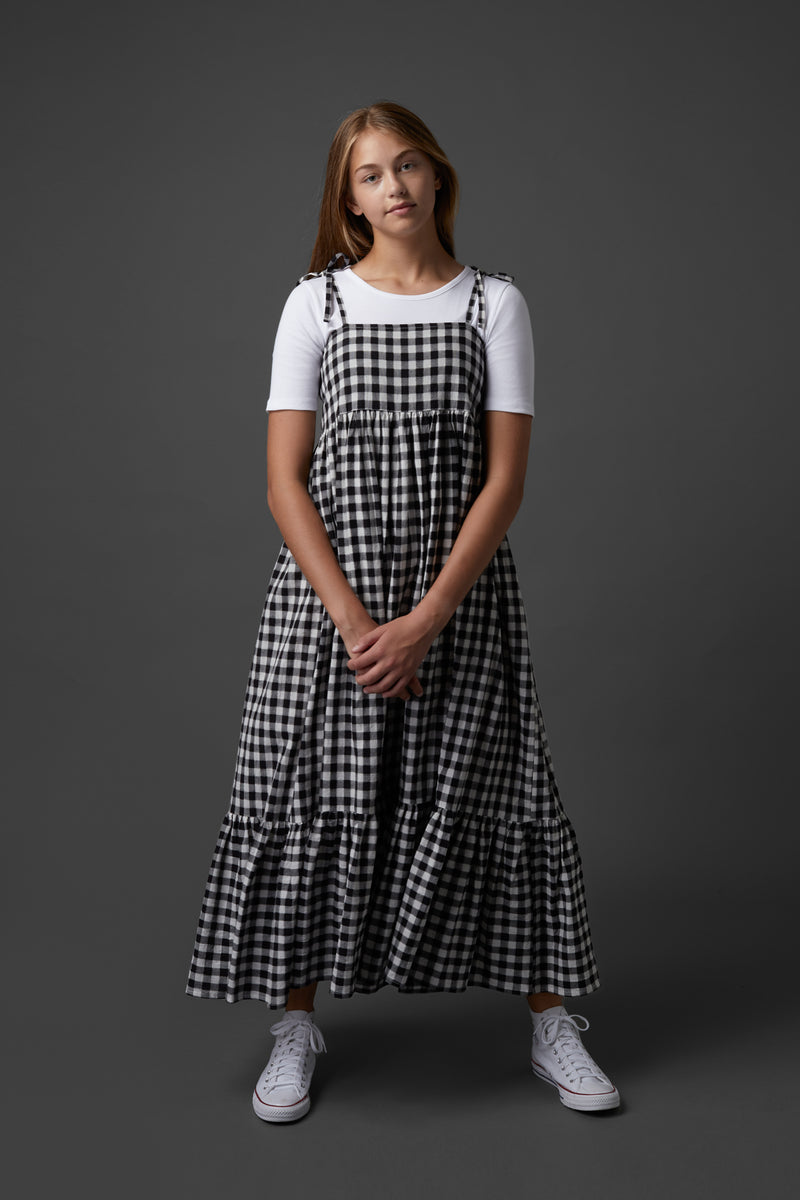 Gingham Black Maxi Jumper #7909G FINAL SALE