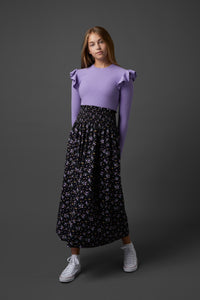 Emma Skirt in Flower Lilac Print #7930 FINAL SALE