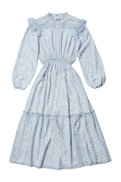 Piper Dress in Print on Blue #7921 FINAL SALE