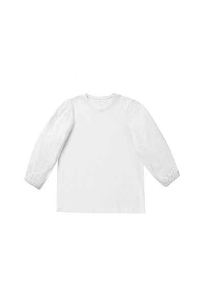 White Top with Elastic Sleeves #4022T FINAL SALE
