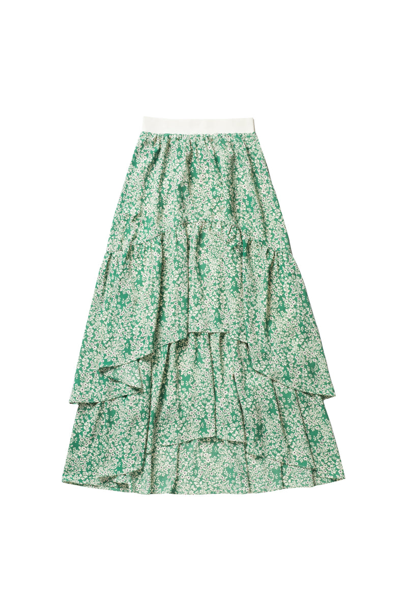 ★E.B.M★ Flower Layered Skirt EMP5ETP010 Tiered Woven Skirt-Multi Flower Fairy | Boden USA