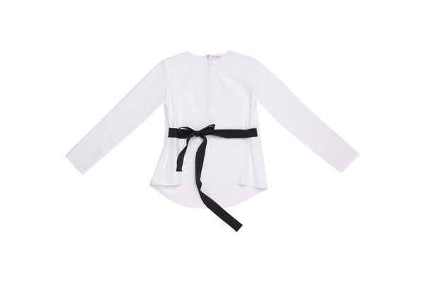White Belted Top FINAL SALE