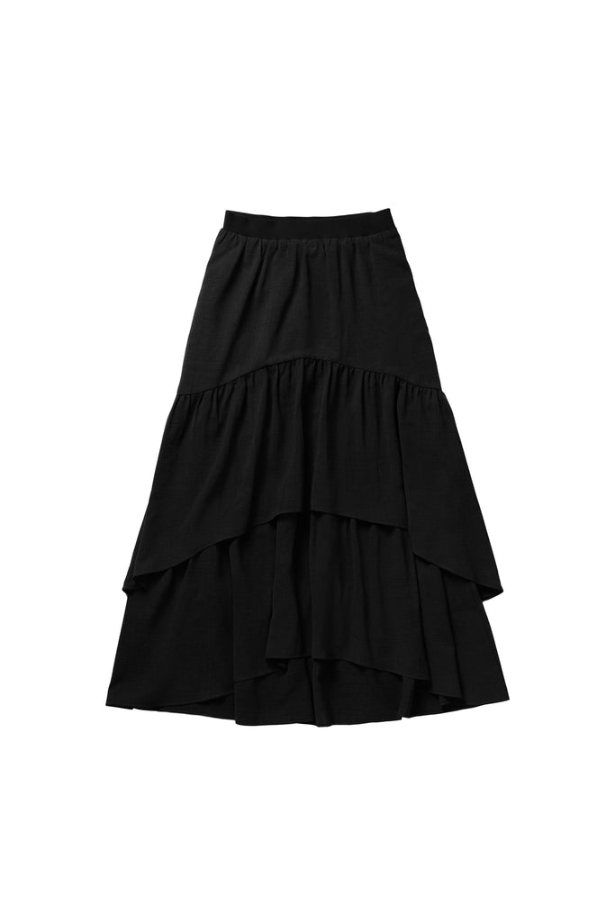 Layered Skirt in Black #1633BL FINAL SALE – Zaikamoya