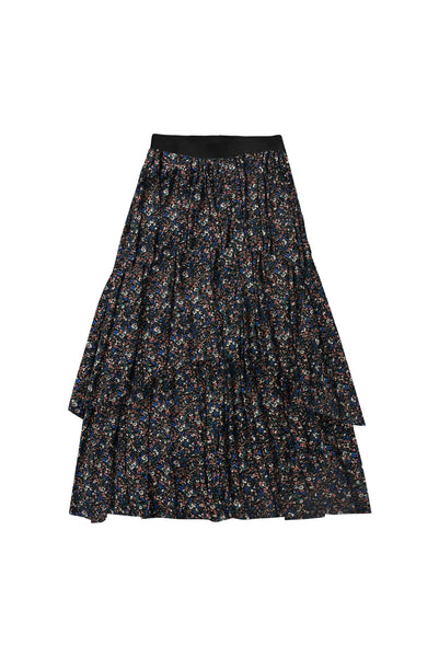Layered Skirt in Multicolor Flowers #1633MFP FINAL SALE