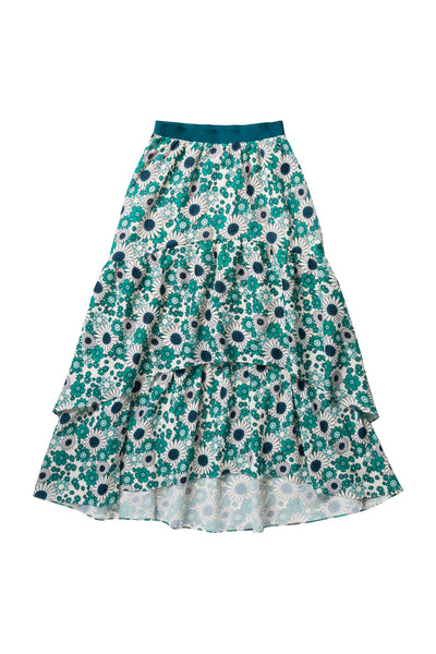Layered Skirt in Green Flower #1633NGF