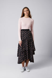 Layered skirt in Pink Flowers #1633PIN