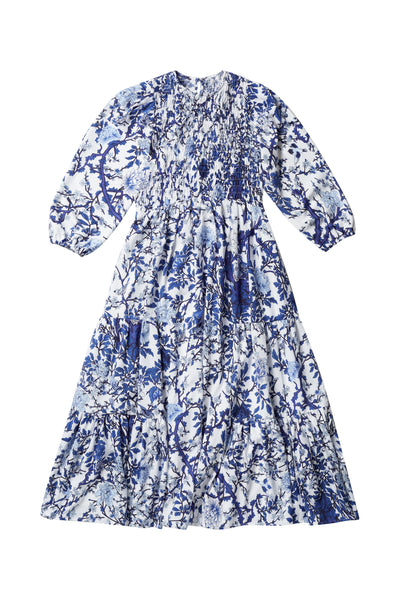 Vanessa Dress in Blue White Print #1661BP