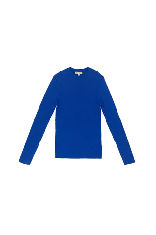 Sweater in Small Ribbed Vivid Blue #1679NZK