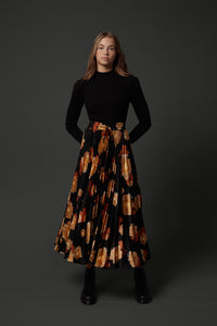 Klara Skirt in Brown Flower #8213BFB FINAL SALE