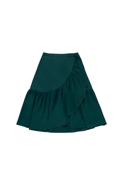 Ruffle Skirt in Green #4030G FINAL SALE
