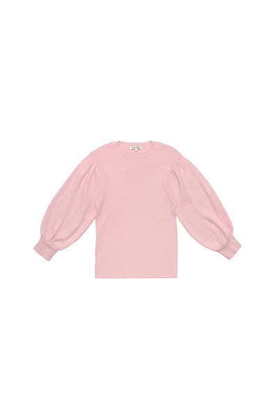 Ribbed Puff Sleeve Sweater Rose #7916ZK