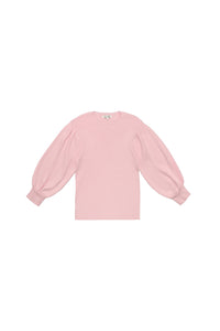 Ribbed Puff Sleeves Sweater Rose #7916EOE