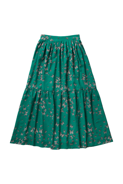 Isabelle Skirt in Green Butterfly #7952GB