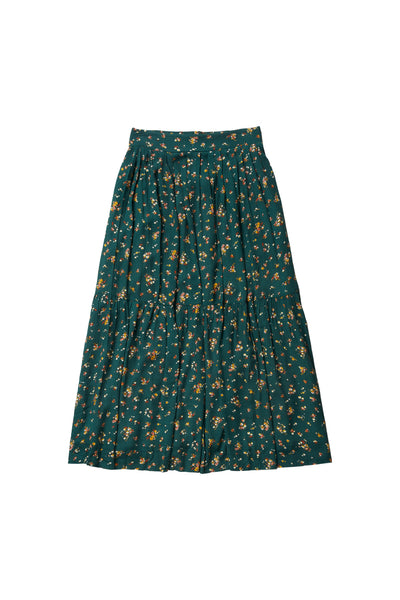 Isabella Skirt in Green Print #7952LG