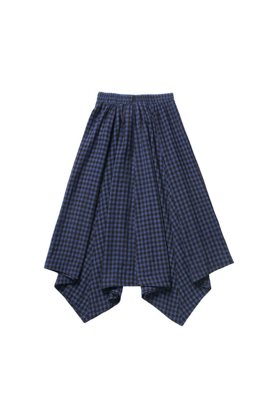 Kerchief Skirt in Blue Plaid #8106 FINAL SALE