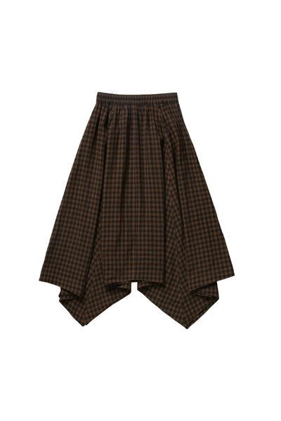 Kerchief Skirt in Brown Plaid #8106 FINAL SALE