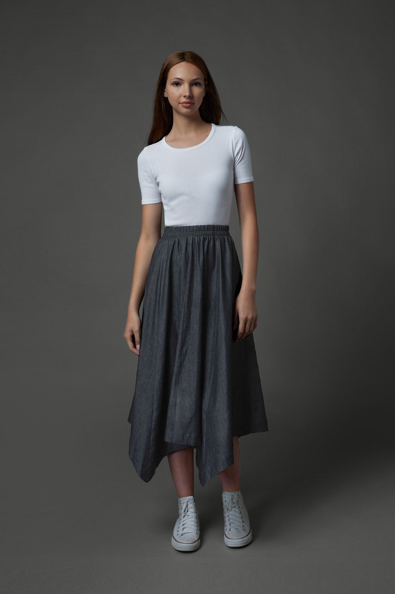Kerchief Skirt in Denim #8106DG