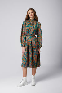 Taylor Dress Rust Green #8112CG