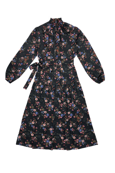 Taylor Dress Flower Print on Black #8112SF