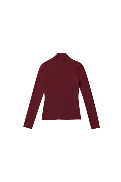High Neck Sweater in Burgundy #8131ZK FINAL SALE
