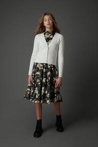 V Neck Cardigan in Ivory #8137