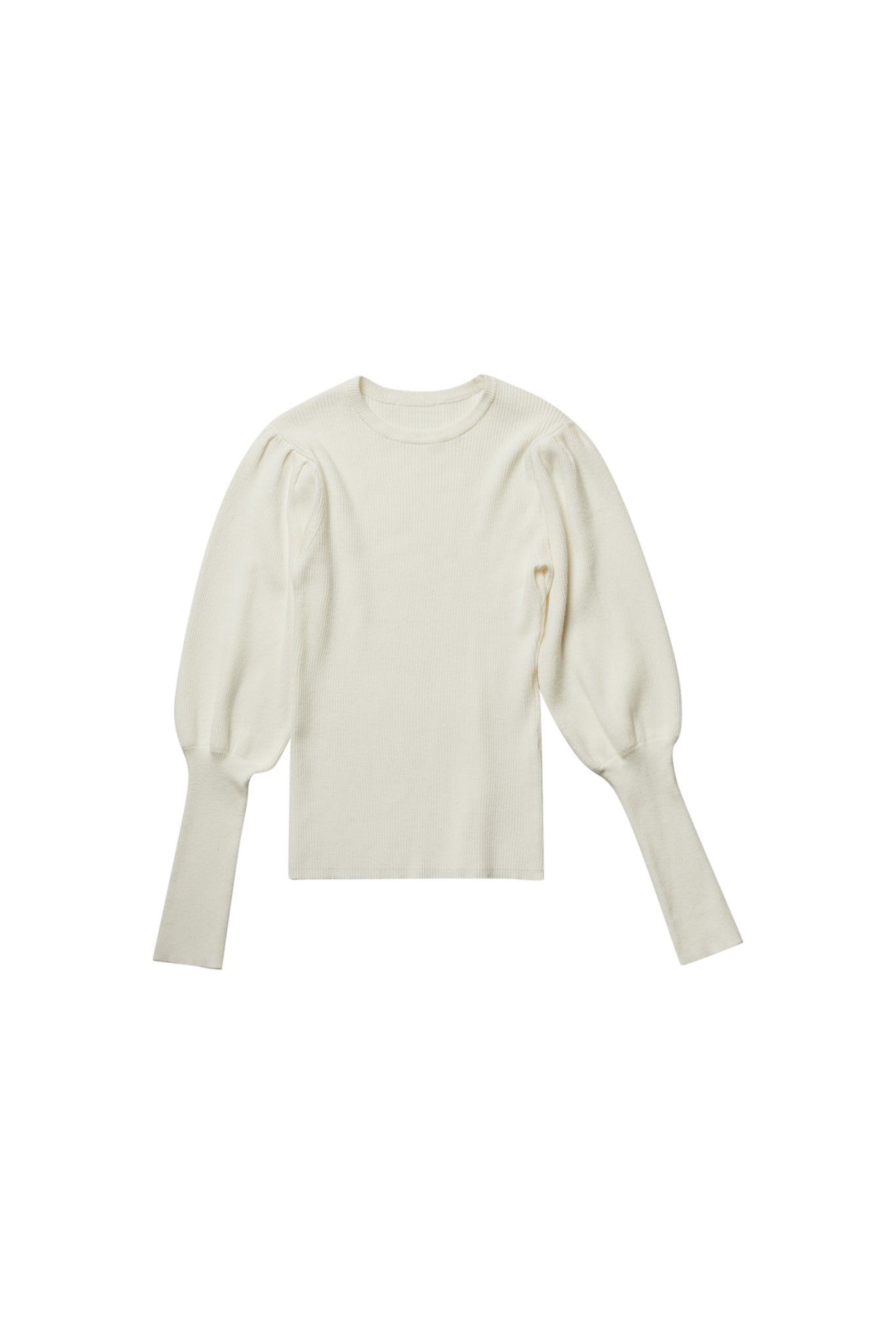 Puff Sleeves Sweater in Ivory #8140