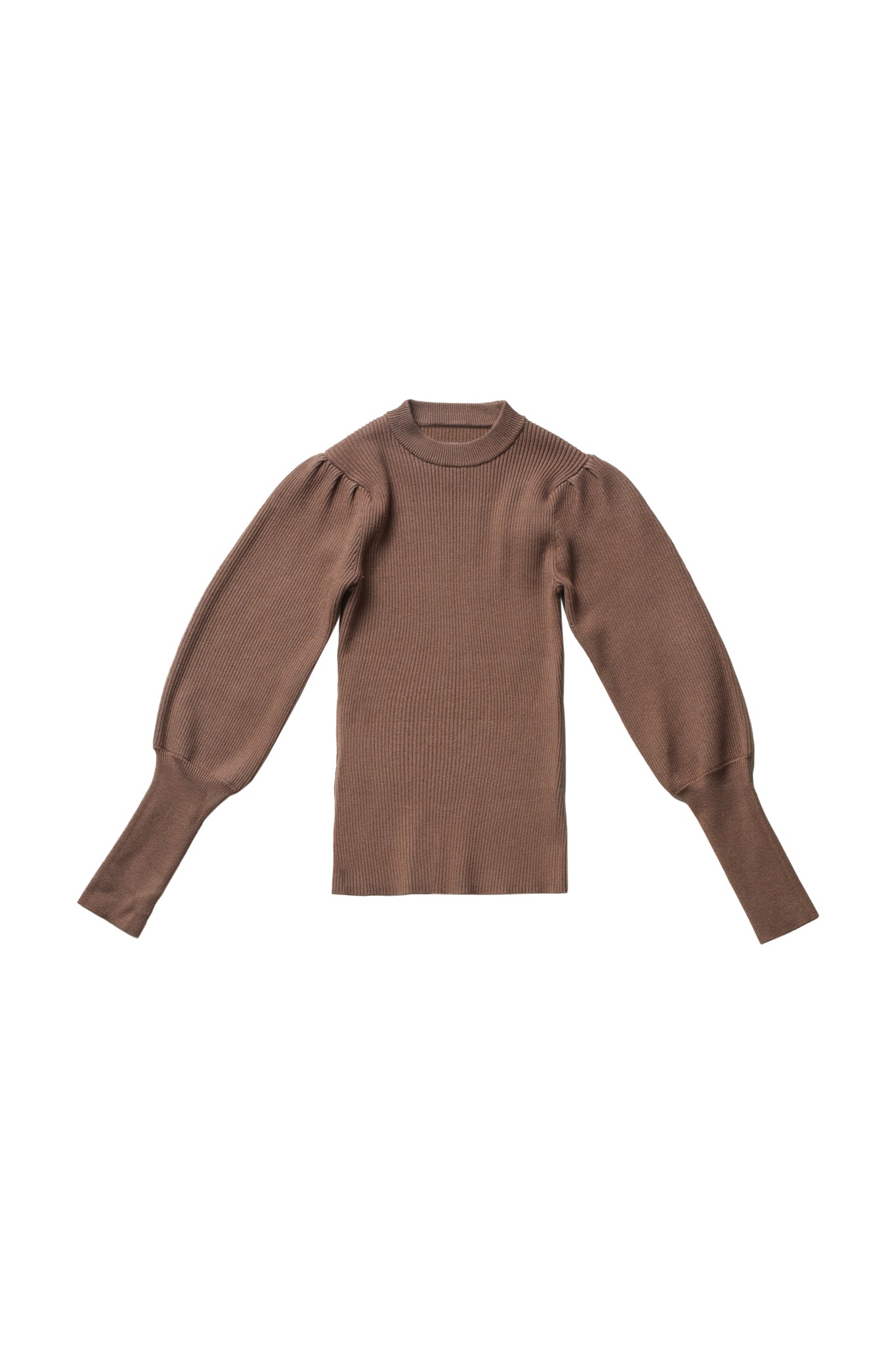 Puff Sleeves Sweater in Brown #8140