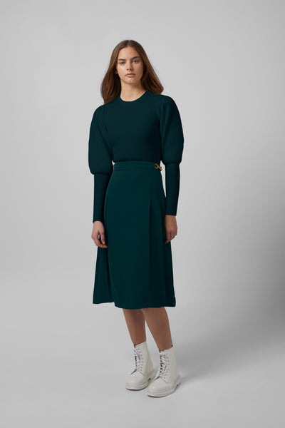 Puff Sleeves Sweater in Green #8140 FINAL SALE