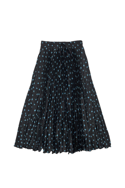 Klara Skirt Blue Flowers on Black #8213NKC FINAL SALE