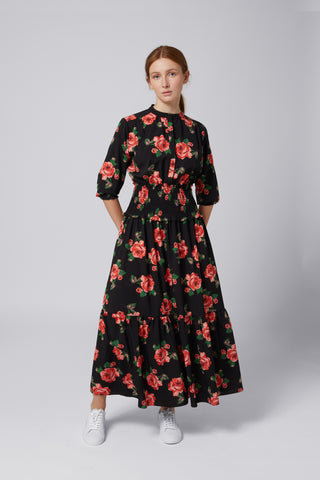 Amber Dress in Flower Print #8231FOB