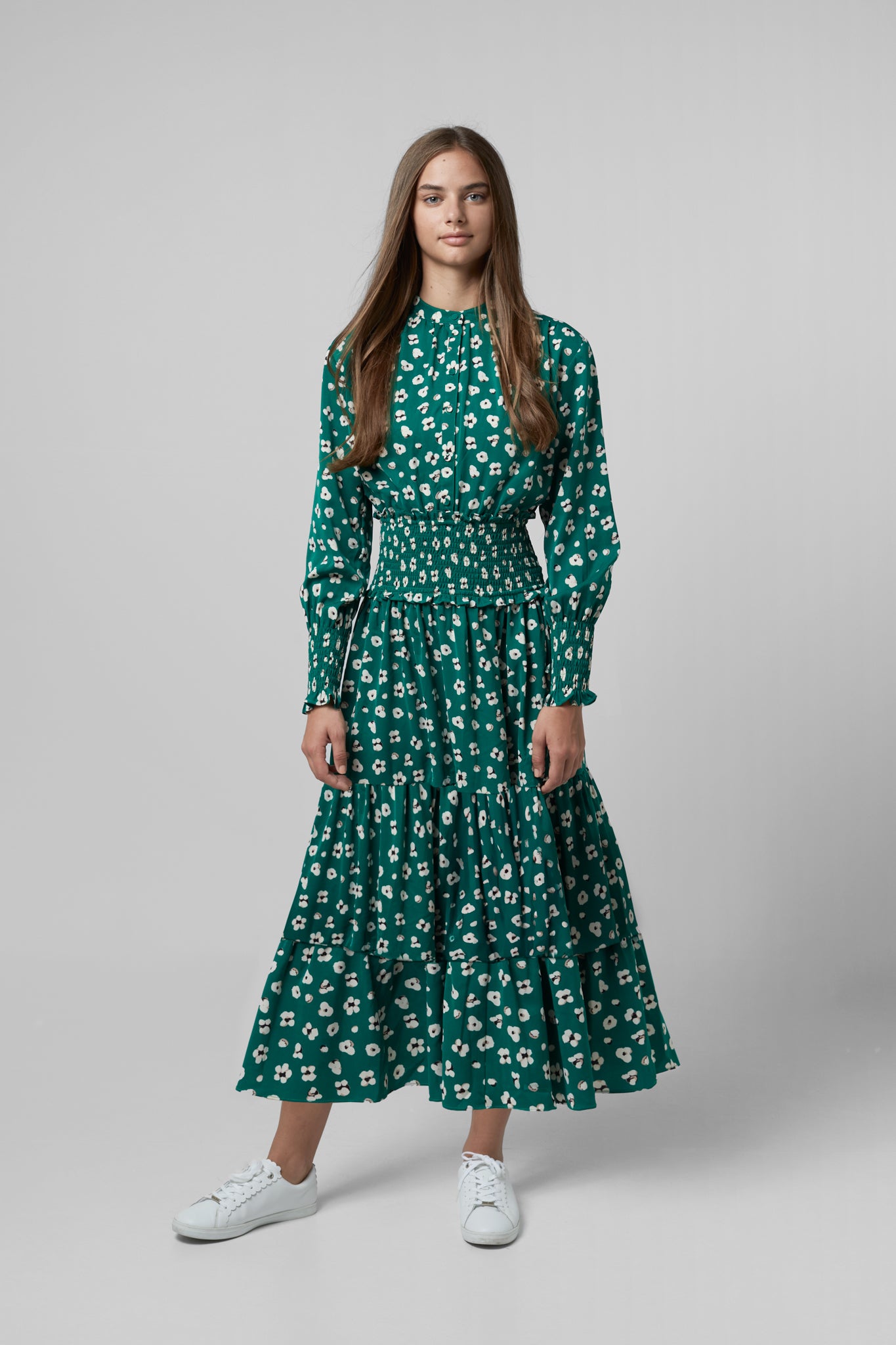 Amber Dress in Green Print #8231G