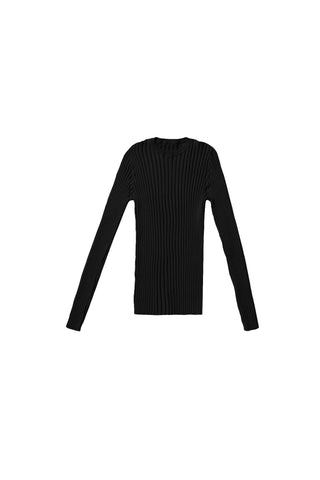 Sweater in Big Ribbed Black #8289ZK