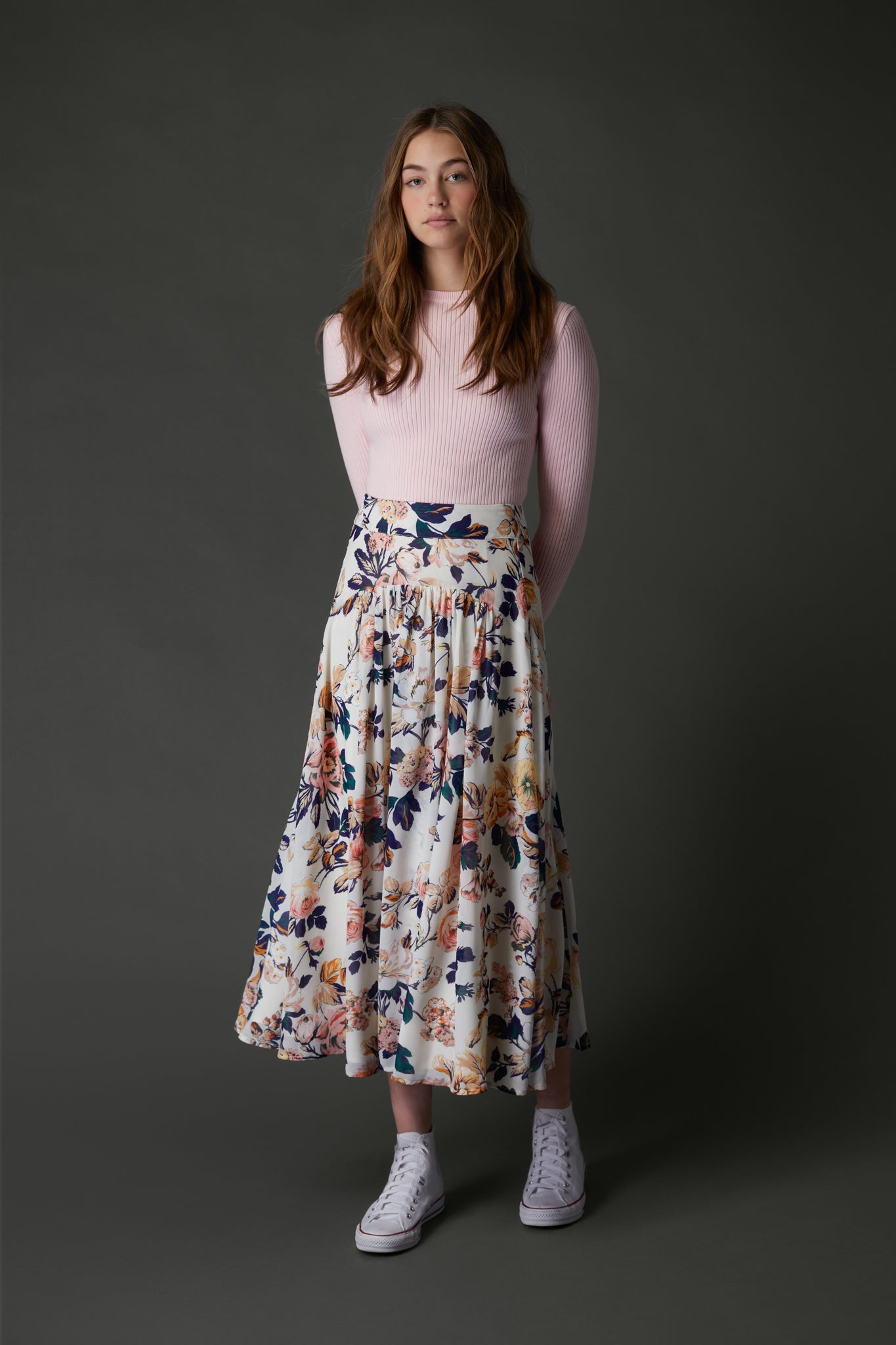 高品質の激安 #8290 Flowers Blue in Skirt Gretchen FINAL Zaikamoya – SALE スカート