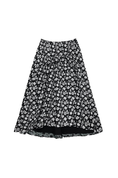 Gretchen Skirt in White Green on Black #8290BG