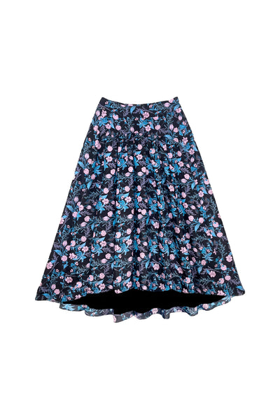 Gretchen Skirt in Blue and Pink Print #8290PB