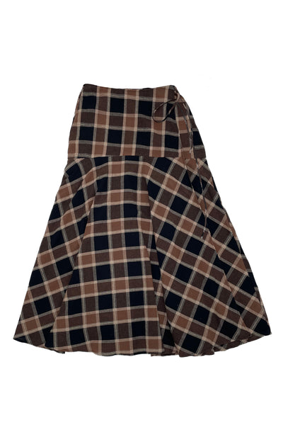 Fernanda Skirt Brown Black Plaid #8320DBP