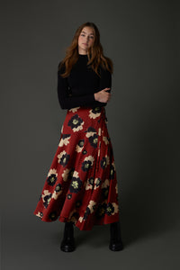 Fernanda Skirt in Flower on Brown #8320TB FINAL SALE