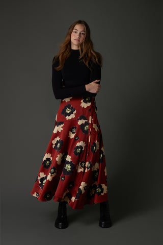 Fernanda Skirt in Flower on Brown #8320TB FINAL SALE